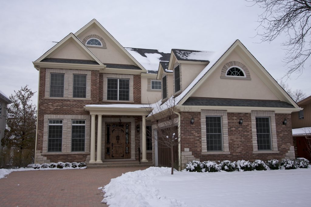 residential home in the winter