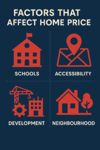 Infographic on factors that affect home price 
