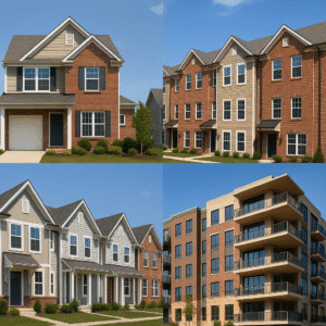 Collage of different housing types