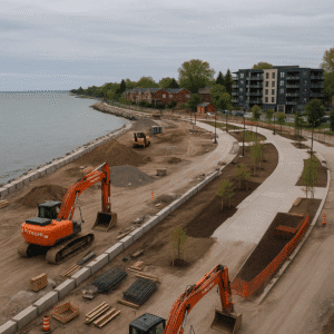 Waterfront revitalization project. 