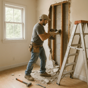 Contractor working on home renovations
