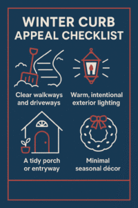 infographic on a winter curb appeal checklist