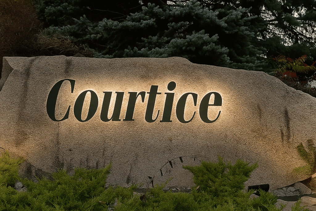 Courtice neighbourhood sign.
