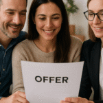 A couple and a realtor looking at making an offer
